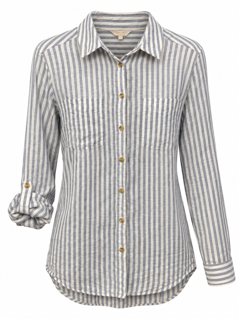 100% Linen Classic Women's F&F Shirt, Blue and White, Size‎ 10 Large, Summer